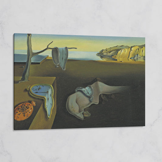 Melting Clocks Surreal Landscape Canvas Wall Art on gallery wrap
