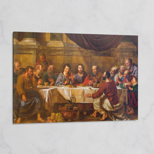 The Last Supper Canvas Wall Art, Jesus and Disciples on gallery wrap