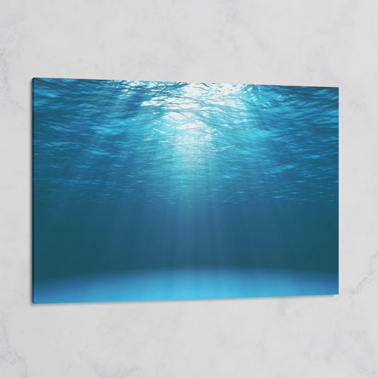 Sunlight Through Water Canvas Art, Underwater Ocean Scene on gallery wrap