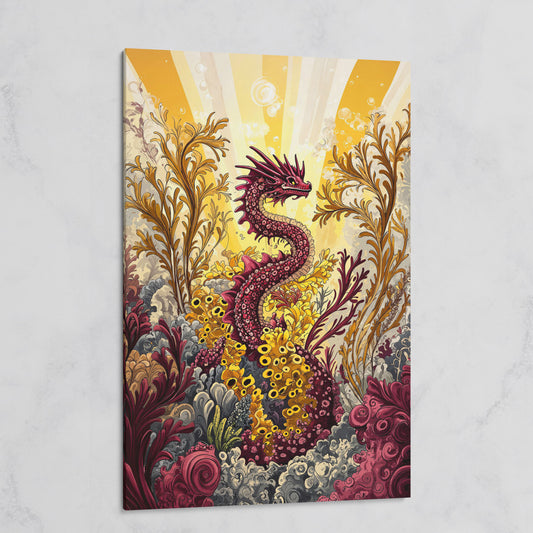 Sea Dragon Among Coral Canvas Art on gallery wrap