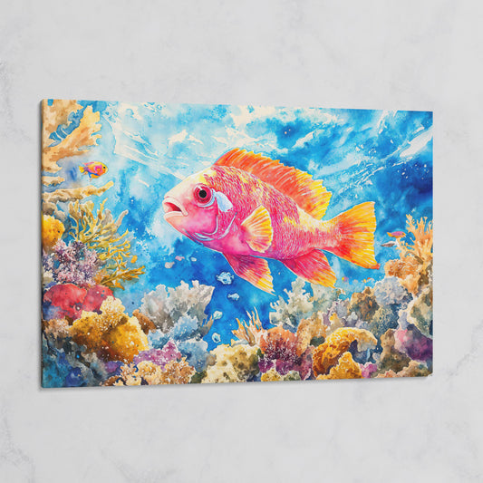 Tropical Fish and Coral Underwater Canvas Wall Art on gallery wrap