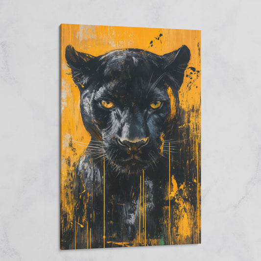 Black Panther Abstract Canvas Print on gallery wrap
