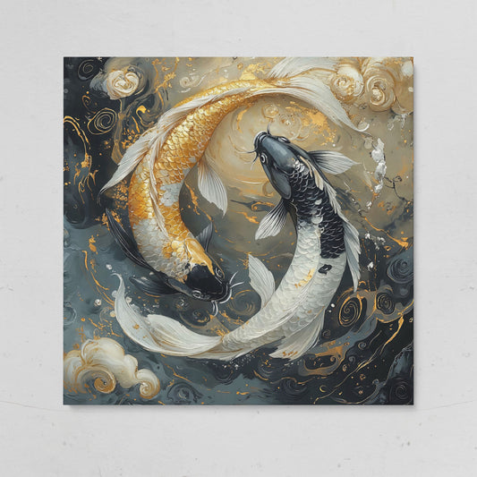 Yin Yang Koi Fish Canvas Print on gallery wrap