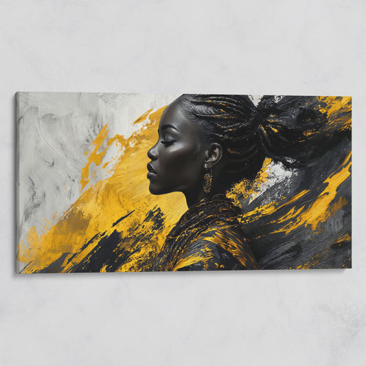 African Woman Fashion Canvas Art on gallery wrap