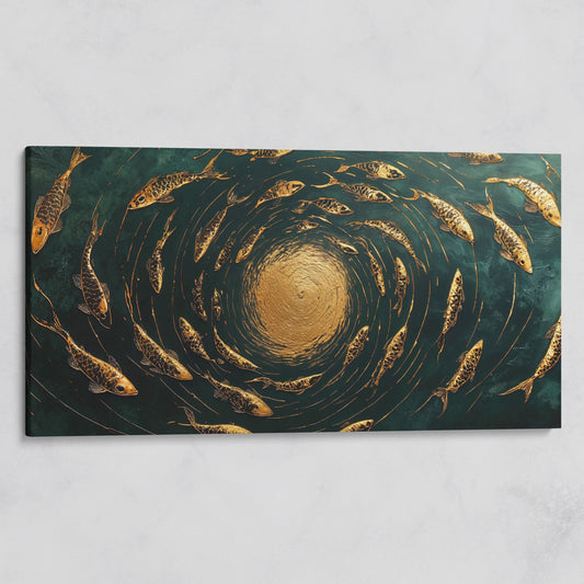 Koi Fishes Underwater Canvas Art on gallery wrap