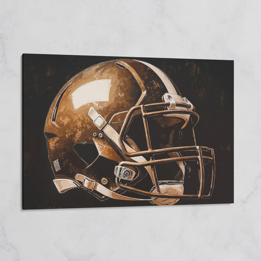Football Helmet Motivational Canvas Print on gallery wrap