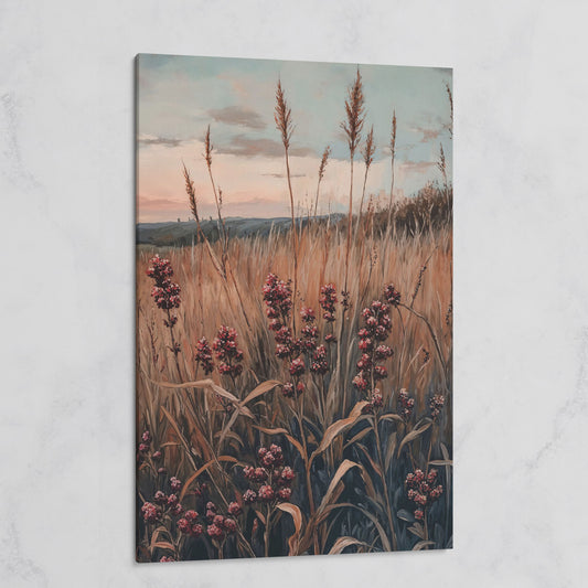 Tranquil Autumn Meadow Canvas Print on gallery wrap