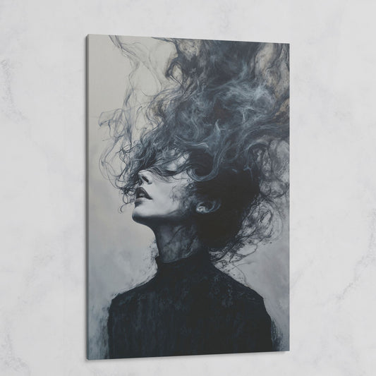Moody Abstract Feminine Portrait Canvas on gallery wrap