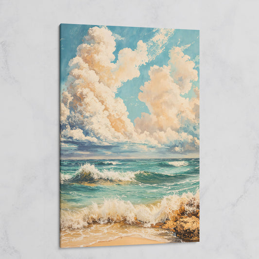 Ocean Waves at Shore Canvas Print on gallery wrap