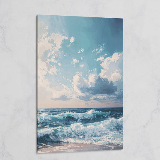 Serene Ocean Waves Canvas Print on gallery wrap