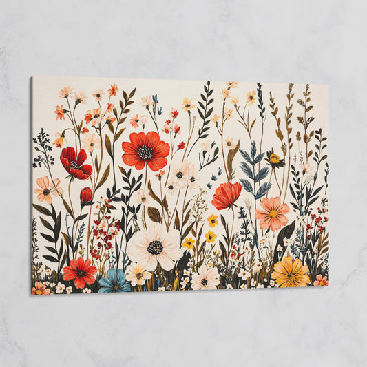 Vibrant Wildflower Canvas Print on gallery wrap