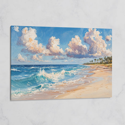 Vibrant Ocean Waves Canvas Print on gallery wrap