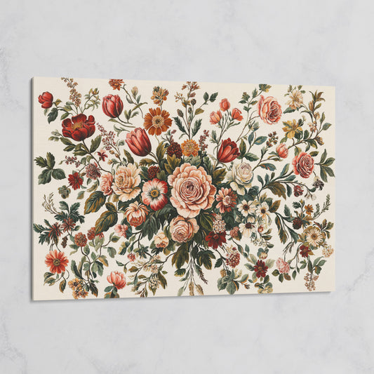 Romantic Rose and Tulip Bouquet Canvas on gallery wrap