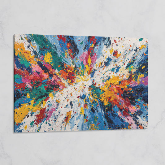 Bold Abstract Expressionism Canvas Art, Action Painting Wall Art on gallery wrap