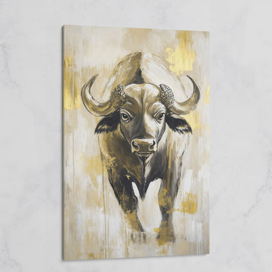 African Buffalo Portrait Canvas Wall Art on gallery wrap