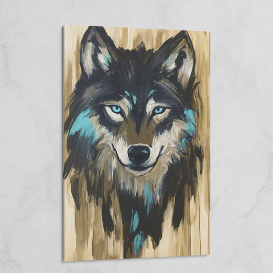 Wolf Head Portrait Canvas Wall Art on gallery wrap