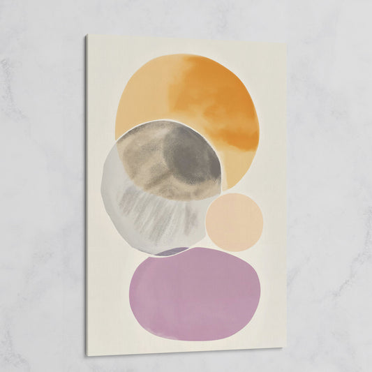 Abstract Overlapping Circles and Shapes Canvas Wall Art on gallery wrap