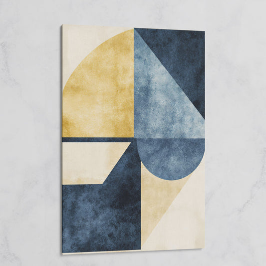 Abstract Geometry Canvas Art: Circles, Triangles and Rectangles on gallery wrap