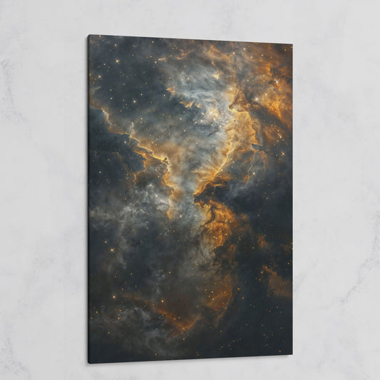 Dark Gold Nebula Canvas Print on gallery wrap