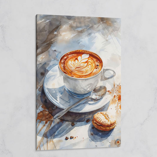 Coffee with Dessert Watercolor Canvas on gallery wrap