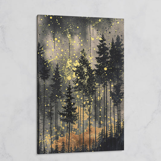 Mystical Pine Trees Forest Canvas on gallery wrap