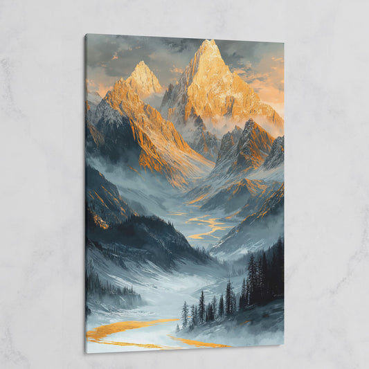 Misty Mountain Landscape Canvas on gallery wrap
