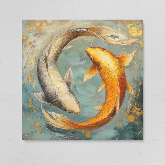 Yin Yang Koi Canvas Print on gallery wrap