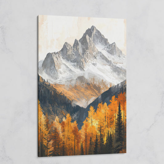 Autumn Mountain Landscape Canvas on gallery wrap