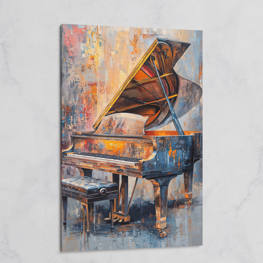 Impressionistic Grand Piano Canvas Art on gallery wrap