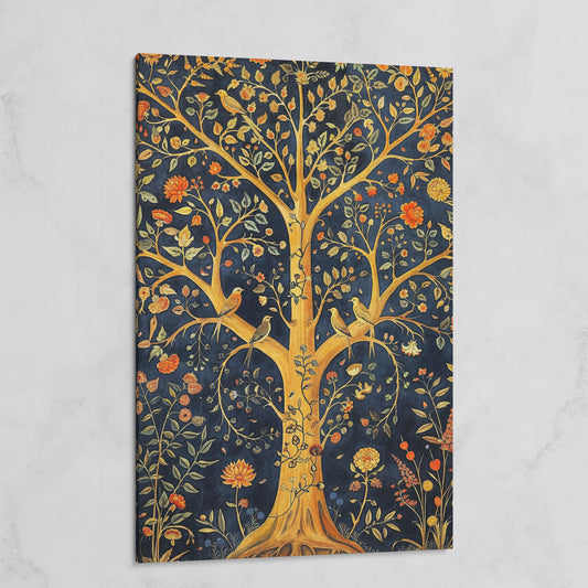 Tree of Life with Birds Canvas on gallery wrap