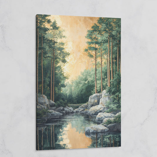 River and Forest Canvas Print on gallery wrap