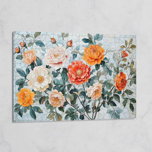 Vibrant Botanical Flowers Canvas on gallery wrap