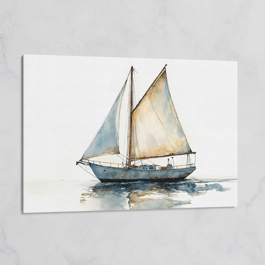 Watercolor Sailboat Canvas Print on gallery wrap