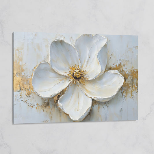 Magnolia with Gold Accents Canvas Print on gallery wrap