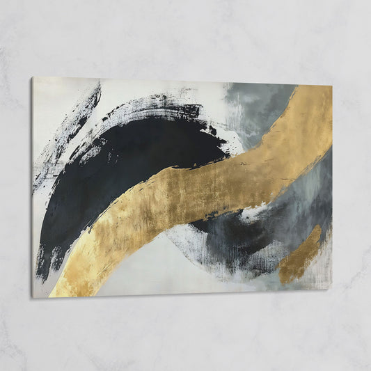 Black and Gold Abstract Canvas on gallery wrap