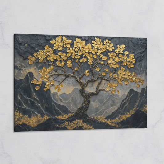Lone Tree on Mountain Ridge Canvas Print on gallery wrap