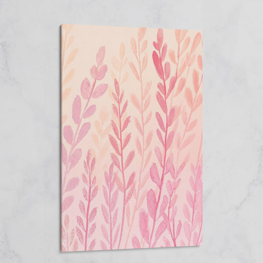 Pink Floral Canvas Print for Preppy Bedroom Decor on gallery wrap
