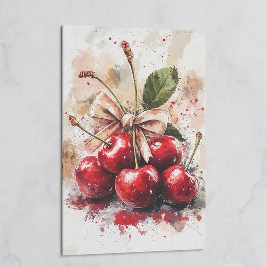 Cherry Still Life Canvas Print on gallery wrap