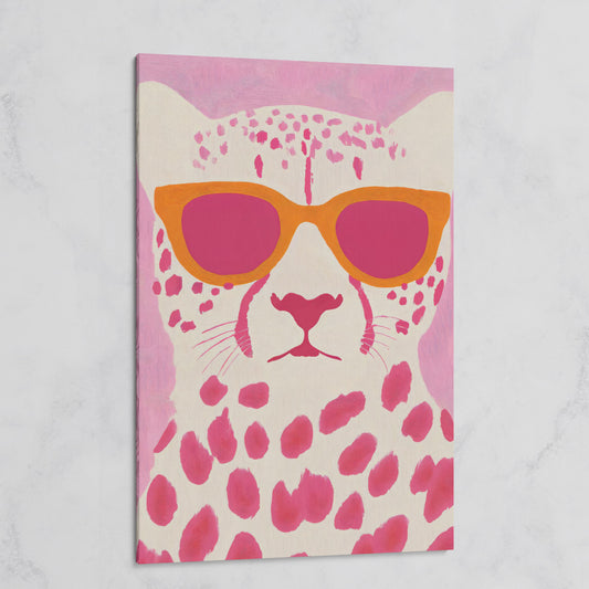 Quirky Cheetah in Sunglasses Canvas Print on gallery wrap