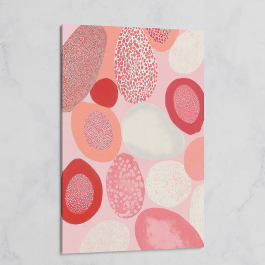 Pink Abstract Pebbles Canvas Print on gallery wrap