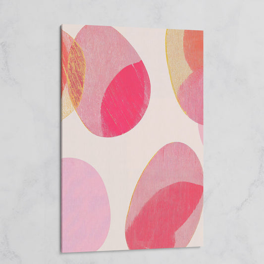 Pink Abstract Circles Canvas Wall Art on gallery wrap