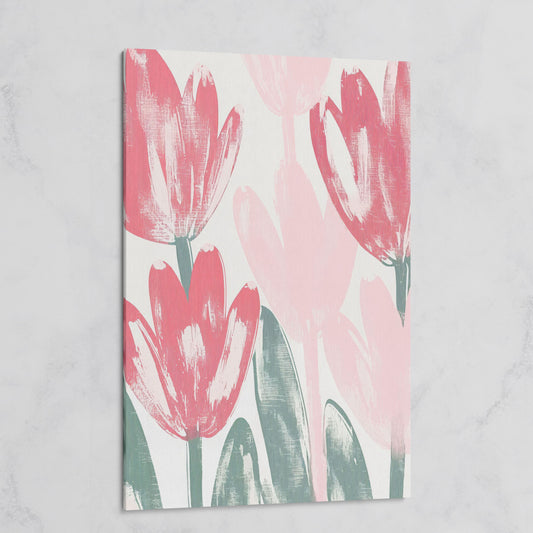Pink Blossoms Botanical Canvas Print on gallery wrap