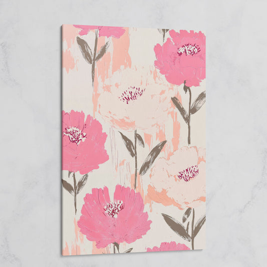 Dusty Pink Botanical Floral Canvas on gallery wrap