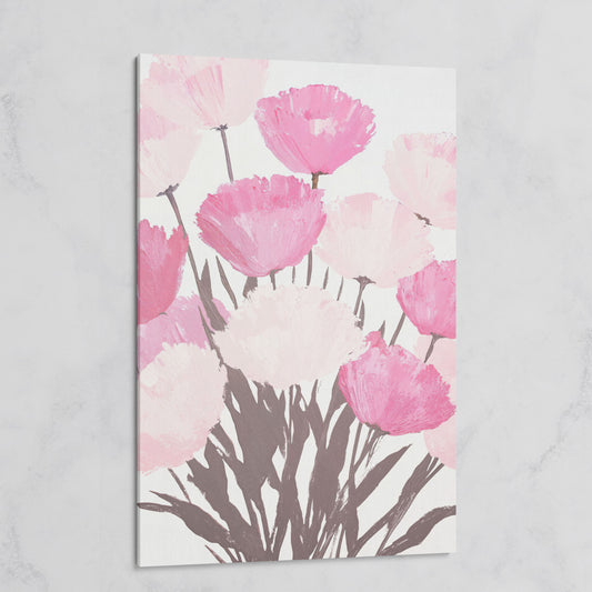 Pink Flower Bouquet Canvas for the Bedroom on gallery wrap