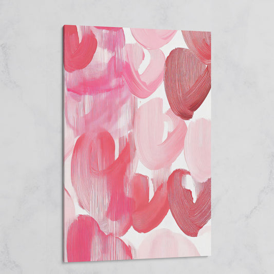 Abstract Pink Flowers in Soft Tones Canvas on gallery wrap