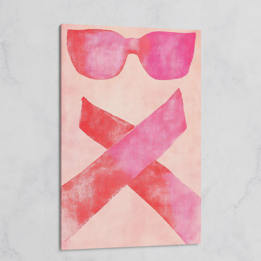 Pink Sunglasses Abstract Canvas on gallery wrap