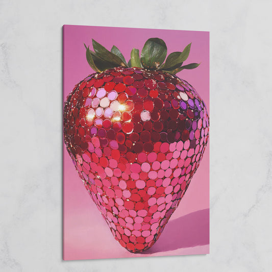 Vibrant Strawberry Pop Art Canvas on gallery wrap