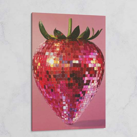 Strawberry Disco Vibes Canvas Print on gallery wrap