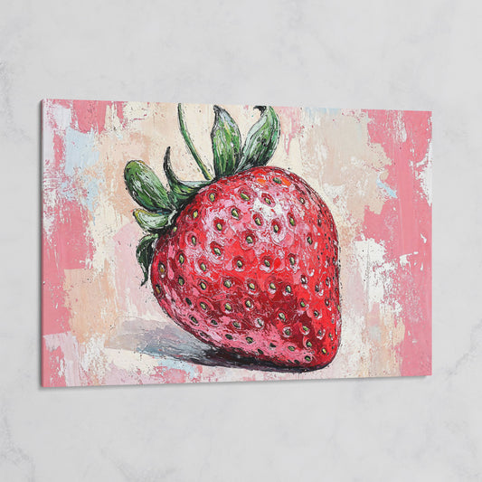 Vibrant Strawberry Canvas Print for Kitchen Walls on gallery wrap
