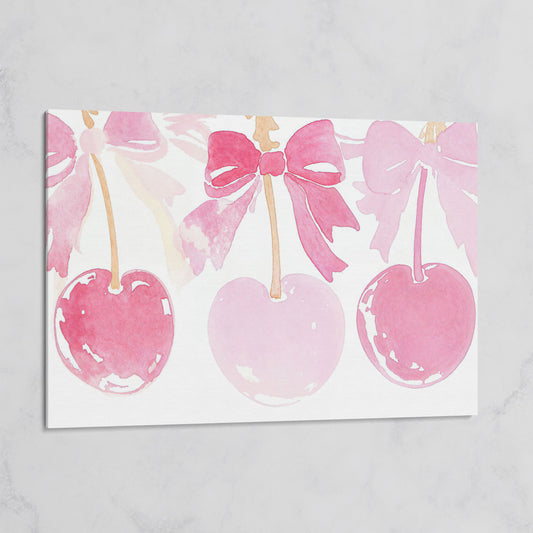 Romantic Cherry Watercolor Canvas Print on gallery wrap